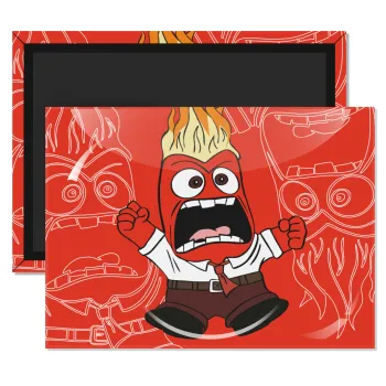 Inside Out Angry, Ορθογώνιο μαγνητάκι ψυγείου διάστασης 9x6cm