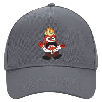 Inside Out θυμός, Καπέλο Ενηλίκων Ultimate Γκρι, (100% ΒΑΜΒΑΚΕΡΟ DRILL, ΕΝΗΛΙΚΩΝ, UNISEX, ONE SIZE)