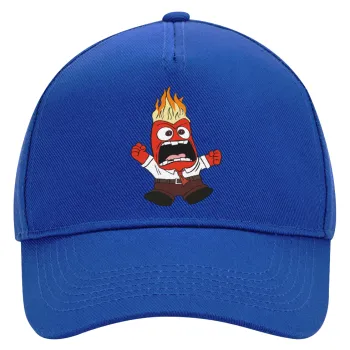 Inside Out Angry, Ultimate Adult Hat BLUE, (100% COTTON DRILL, ADULT, UNISEX, ONE SIZE)