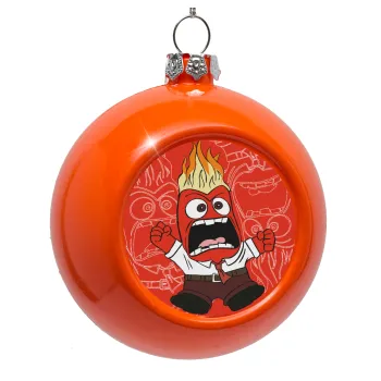 Inside Out Angry, Orange Christmas tree ornament bauble 8cm