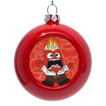 Inside Out Angry, Red Christmas tree ornament bauble 8cm