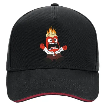 Inside Out Angry, DRILL Adult Ultimate Hat BLACK/RED, (100% COTTON, ADULT, UNISEX, ONE SIZE)