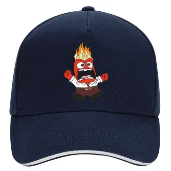 Inside Out θυμός, DRILL Καπέλο Ενηλίκων Ultimate ΜΠΛΕ/ΛΕΥΚΟ, (100% ΒΑΜΒΑΚΕΡΟ, ΕΝΗΛΙΚΩΝ, UNISEX, ONE SIZE)