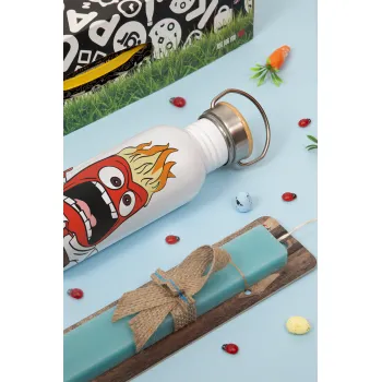 Inside Out θυμός, Πασχαλινή Λαμπάδα με παγούρι μεταλλικό (620ml, stainless steel) & κερί αρωματικό πλακέ (30cm) (ΤΙΡΚΟΥΑΖ)