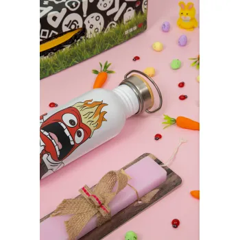 Inside Out θυμός, Πασχαλινή Λαμπάδα με παγούρι μεταλλικό (620ml, stainless steel) & κερί αρωματικό πλακέ (30cm) (ΡΟΖ)