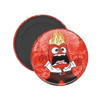 Inside Out θυμός, Μαγνητάκι ψυγείου στρογγυλό διάστασης 5cm