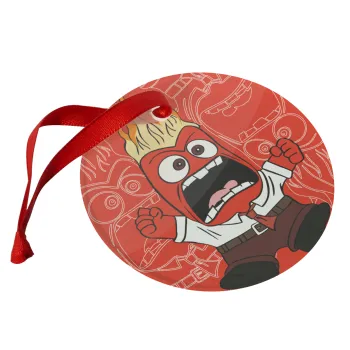 Inside Out θυμός, Στολίδι Χριστουγεννιάτικο στολίδι γυάλινο 9cm