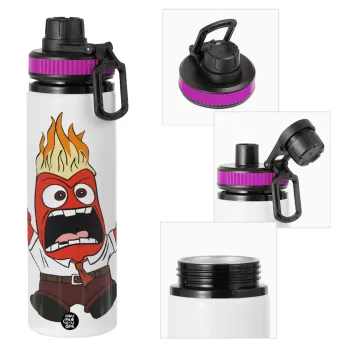 Inside Out Angry, Metallic water bottle with safety lid, 850ml aluminum