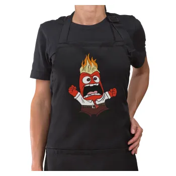 Inside Out Angry, Ποδιά μακριά Σεφ ολόσωμη με τσέπες Μαύρη (ΕΝΗΛΙΚΩΝ)