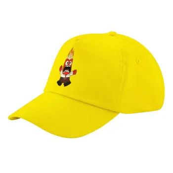 Inside Out Angry, Child's Baseball Cap, 100% Cotton Twill, Yellow (COTTON, CHILD, UNISEX, ONE SIZE)