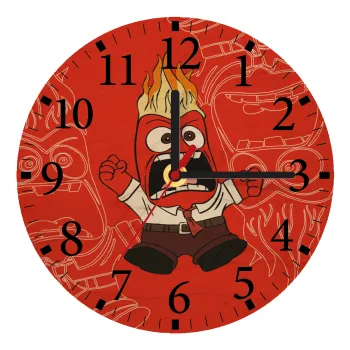 Inside Out Angry, Ρολόι τοίχου ξύλινο plywood (20cm)