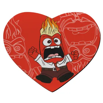 Inside Out Angry, Mousepad heart 23x20cm