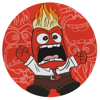 Inside Out Angry, Mousepad Round 20cm