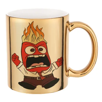 Inside Out Angry, Mug ceramic, gold mirror, 330ml