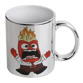 Inside Out Angry, Mug ceramic, silver mirror, 330ml