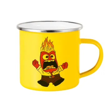 Inside Out Angry, Yellow Enamel Metallic Cup 360ml