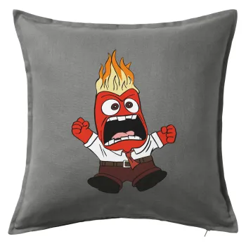 Inside Out Angry, Sofa cushion Grey 50x50cm includes filling