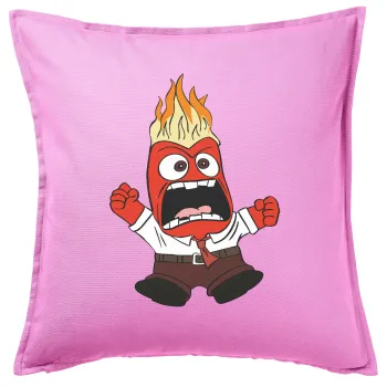 Inside Out Angry, Sofa cushion Pink 50x50cm includes filling