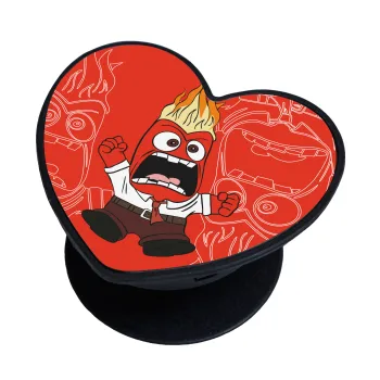 Inside Out Angry, Phone Holders Stand  καρδιά Μαύρο Βάση Στήριξης Κινητού στο Χέρι