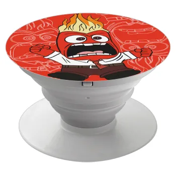 Inside Out Angry, Phone Holders Stand  White Hand-held Mobile Phone Holder