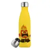 Μεταλλικό παγούρι θερμός Κίτρινος (Stainless steel), διπλού τοιχώματος, 500ml