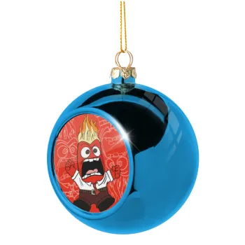 Inside Out Angry, Blue Christmas tree ball ornament 8cm