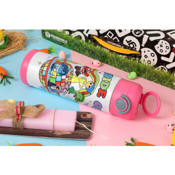 Inside Out, Easter candle, Childrens hot water bottle, stainless steel, with safety straw, PINK (500ml)