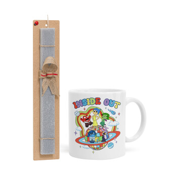 Inside Out, Easter Set, Ceramic Cup (330ml) & Easter aromatic flat candle (30cm) (GRAY)