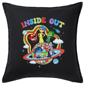 Inside Out, Μαξιλάρι καναπέ Μαύρο 100% βαμβάκι, περιέχεται το γέμισμα (50x50cm)