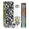 Easter candle, metallic white thermos bottle (500ml) & aromatic flat candle (30cm) (GRAY)