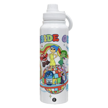 Inside Out, 1L Stainless Steel Thermal Bottle with Phone Holder & Double Wall Insulation