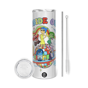 Inside Out, Tumbler stainless steel 600ml, with metal straw & cleaning brush