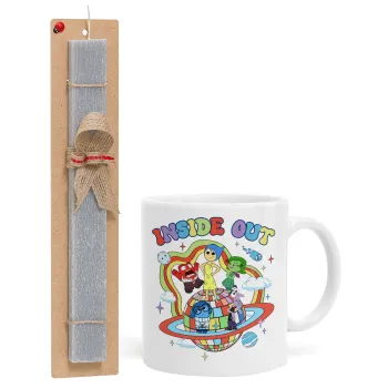 Inside Out, Easter Set, Ceramic Cup (330ml) & Easter aromatic flat candle (30cm) (GRAY)
