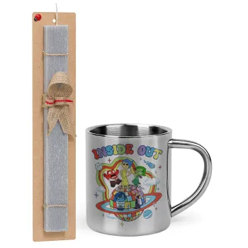 Inside Out, Πασχαλινή Λαμπάδα με μεταλλική κούπα θερμό (300ml) & κερί αρωματικό πλακέ (30cm) (ΓΚΡΙ)