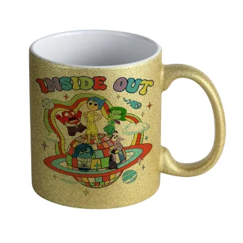 Inside Out, Κούπα Χρυσή Glitter που γυαλίζει, κεραμική, 330ml