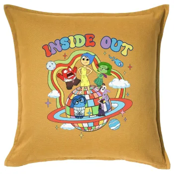 Inside Out, Μαξιλάρι καναπέ Κίτρινο 100% βαμβάκι, περιέχεται το γέμισμα (50x50cm)