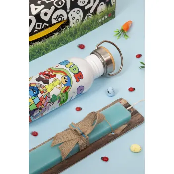 Inside Out, Πασχαλινή Λαμπάδα με παγούρι μεταλλικό (620ml, stainless steel) & κερί αρωματικό πλακέ (30cm) (ΤΙΡΚΟΥΑΖ)