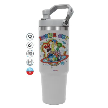 Inside Out, ΓΚΡΙ χρώματος Θερμός Ανοξείδωτο 890ml (30oz) με χερούλι