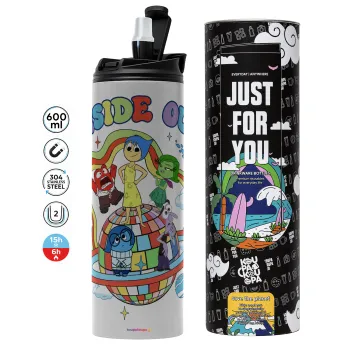 Inside Out, Tumbler ποτήρι θερμό ΓΚΡΙ από ανοξείδωτο ατσάλι 600ml