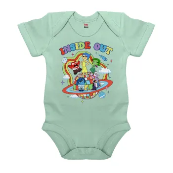 Inside Out, Βρεφικό φορμάκι μωρού, 0-18 μηνών, mint (Μέντα), 100% Organic Cotton, κοντομάνικο