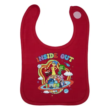 Inside Out, Σαλιάρα με Σκρατς Κόκκινη 100% Organic Cotton (0-18 months)