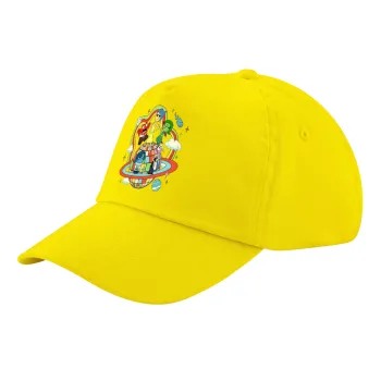Inside Out, Child's Baseball Cap, 100% Cotton Twill, Yellow (COTTON, CHILD, UNISEX, ONE SIZE)