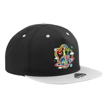 Inside Out, Adult Flat Snapback Hat Black/Grey, (100% COTTON TWILL, ADULT, UNISEX, ONE SIZE)