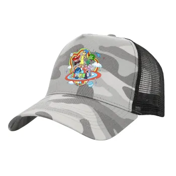 Inside Out, Καπέλο Ενηλίκων Structured Trucker, με Δίχτυ, (παραλλαγή) Army Camo (100% ΒΑΜΒΑΚΕΡΟ, ΕΝΗΛΙΚΩΝ, UNISEX, ONE SIZE)