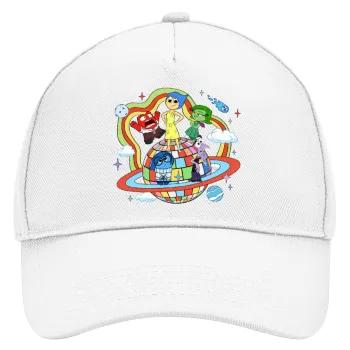 Inside Out, Adult Baseball Cap, Drill, White (100% COTTON, ADULT, UNISEX, ONE SIZE)