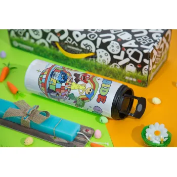 Inside Out, Πασχαλινή Λαμπάδα με Travel Tumbler θερμό με διπλό καπάκι (600ml, BPA free) & κερί αρωματικό πλακέ (30cm) (ΤΙΡΚΟΥΑΖ)