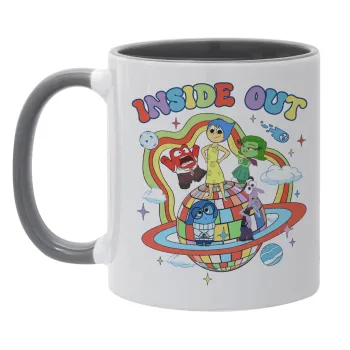 Inside Out, Κούπα χρωματιστή γκρι, κεραμική, 330ml