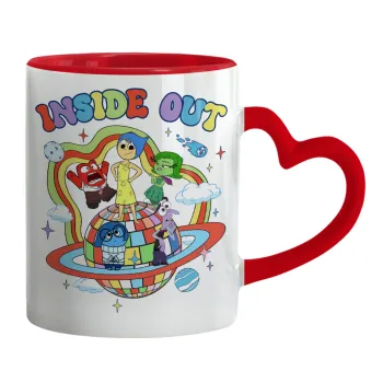 Inside Out, Mug heart red handle, ceramic, 330ml