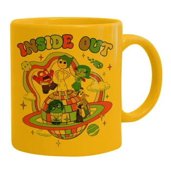 Inside Out, Ceramic coffee mug yellow, 330ml