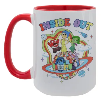 Inside Out, Κούπα Mega 15oz, κεραμική Κόκκινη, 450ml